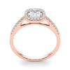 Cushion Cut Halo Pavé Engagement Ring DiamondStatus