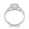 Cushion Cut Halo Pavé Engagement Ring DiamondStatus