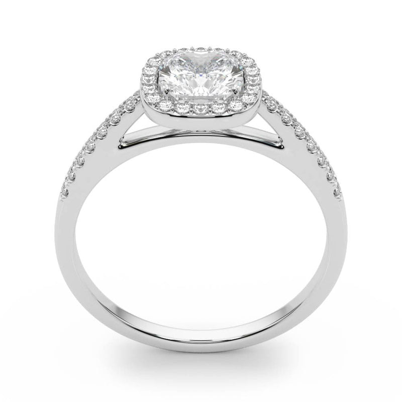 Cushion Cut Halo Pavé Engagement Ring