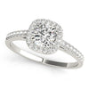Cushion Cut Halo Pavé Engagement Ring DiamondStatus