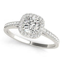 Cushion Cut Halo Pavé Engagement Ring