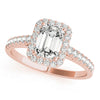 Emerald Cut Halo Pavé Engagement Ring DiamondStatus