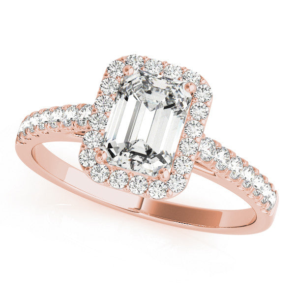 Emerald Cut Halo Pavé Engagement Ring