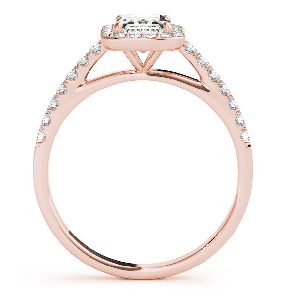 Emerald Cut Halo Pavé Engagement Ring
