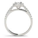 Emerald Cut Halo Pavé Engagement Ring DiamondStatus