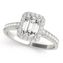 Emerald Cut Halo Pavé Engagement Ring DiamondStatus