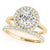 Round Cut Double Halo Engagement Ring
