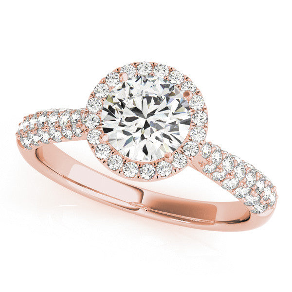 Round Cut Halo Pavé Engagement Ring