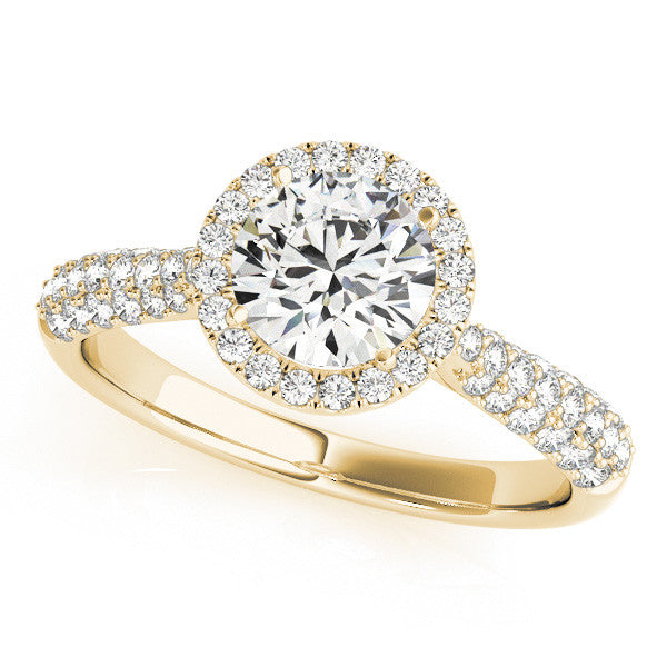 Round Cut Halo Pavé Engagement Ring