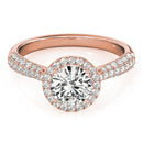Round Cut Halo Pavé Engagement Ring