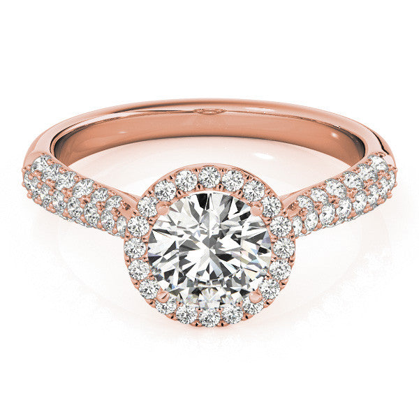 Round Cut Halo Pavé Engagement Ring