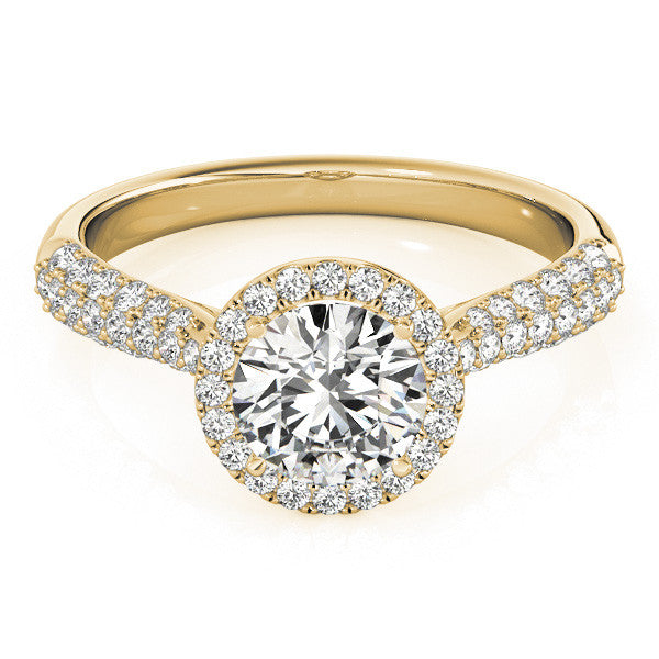 Round Cut Halo Pavé Engagement Ring