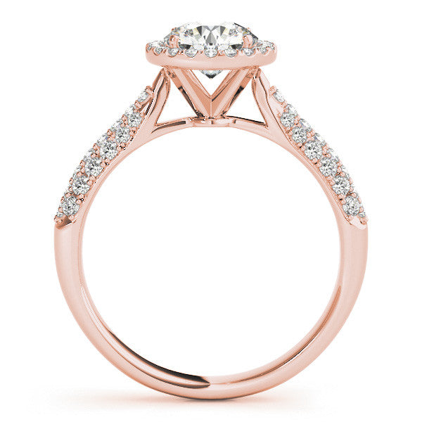 Round Cut Halo Pavé Engagement Ring