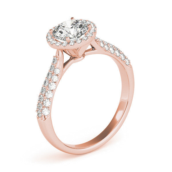 Round Cut Halo Pavé Engagement Ring