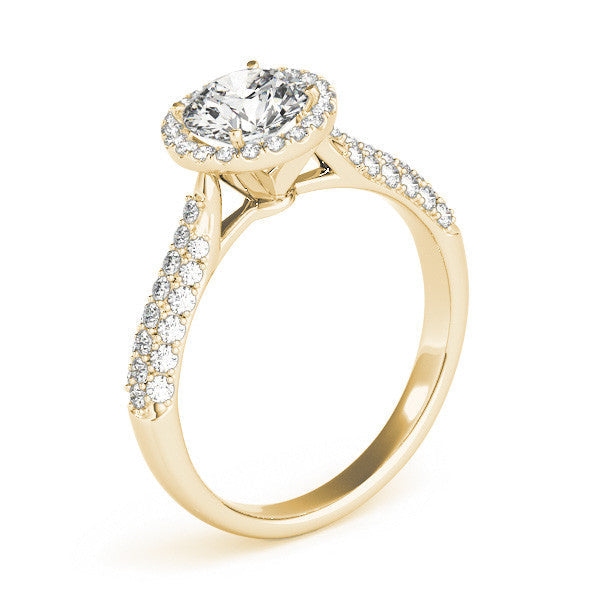 Round Cut Halo Pavé Engagement Ring