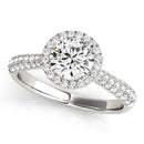 Round Cut Halo Pavé Engagement Ring