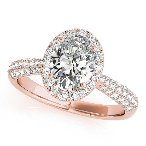 Oval Cut Halo Pavé Engagement Ring