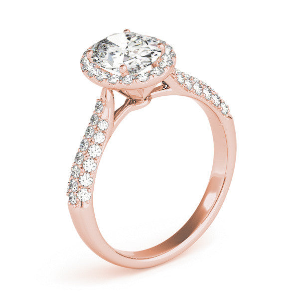 Oval Cut Halo Pavé Engagement Ring