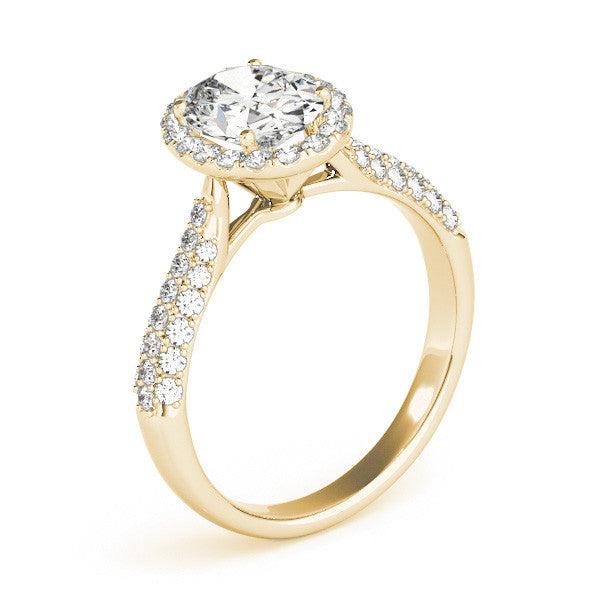 Oval Cut Halo Pavé Engagement Ring