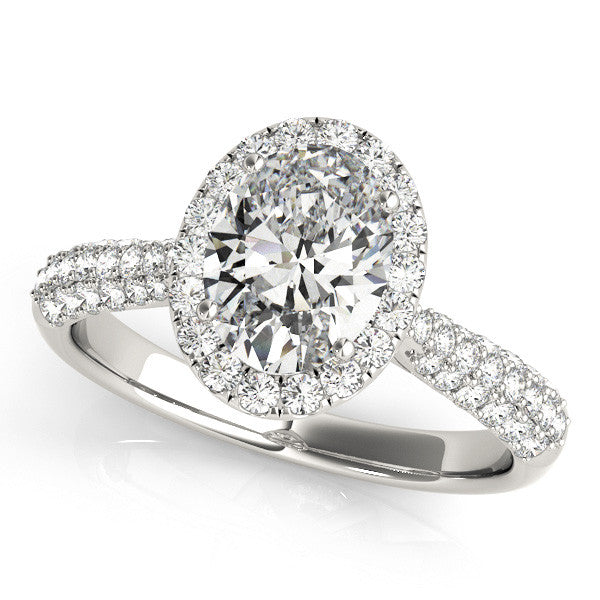 Oval Cut Halo Pavé Engagement Ring