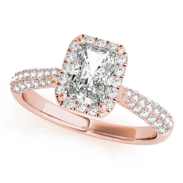 Emerald Cut Halo Pavé Engagement Ring