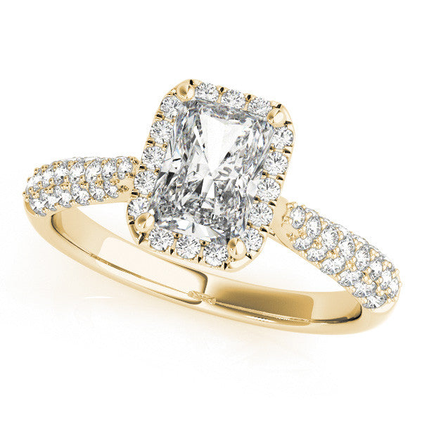 Emerald Cut Halo Pavé Engagement Ring