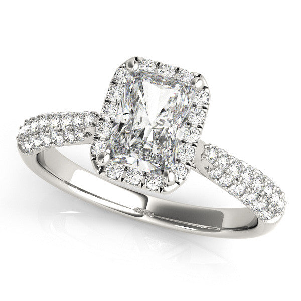 Emerald Cut Halo Pavé Engagement Ring