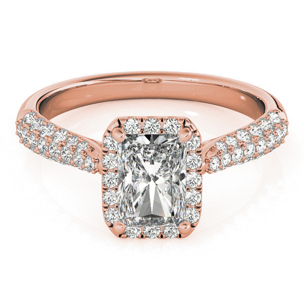 Emerald Cut Halo Pavé Engagement Ring