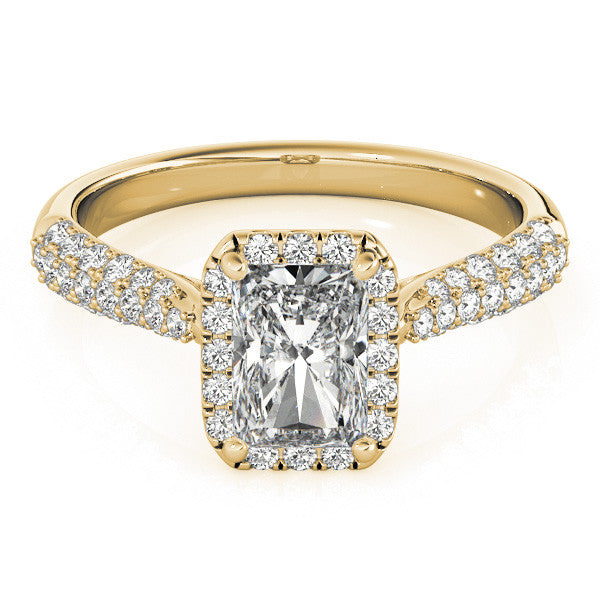 Emerald Cut Halo Pavé Engagement Ring