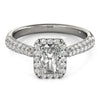 Emerald Cut Halo Pavé Engagement Ring DiamondStatus