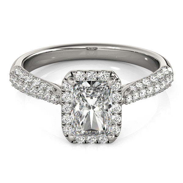 Emerald Cut Halo Pavé Engagement Ring