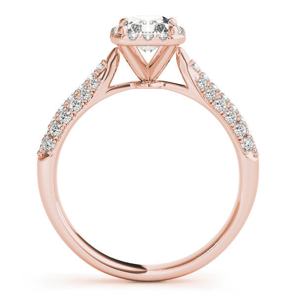 Emerald Cut Halo Pavé Engagement Ring