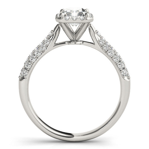 Emerald Cut Halo Pavé Engagement Ring