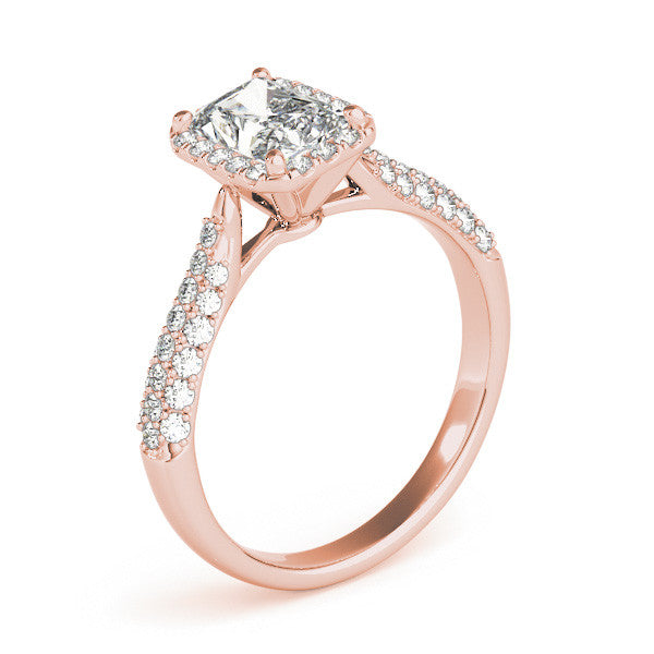 Emerald Cut Halo Pavé Engagement Ring