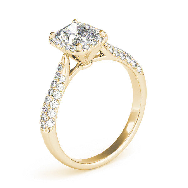 Emerald Cut Halo Pavé Engagement Ring