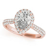 Pear Cut Halo Pavé Engagement Ring DiamondStatus