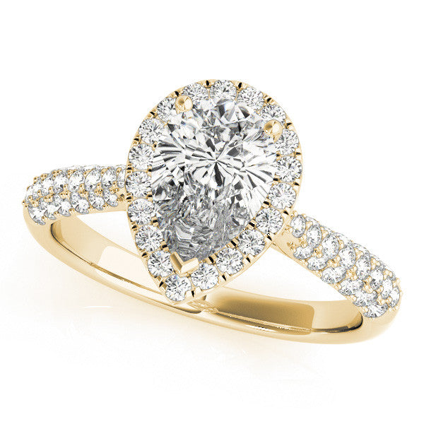 Pear Cut Halo Pavé Engagement Ring