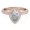 Pear Cut Halo Pavé Engagement Ring DiamondStatus