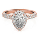 Pear Cut Halo Pavé Engagement Ring