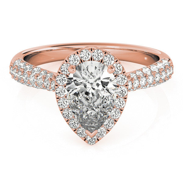 Pear Cut Halo Pavé Engagement Ring
