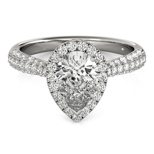Pear Cut Halo Pavé Engagement Ring