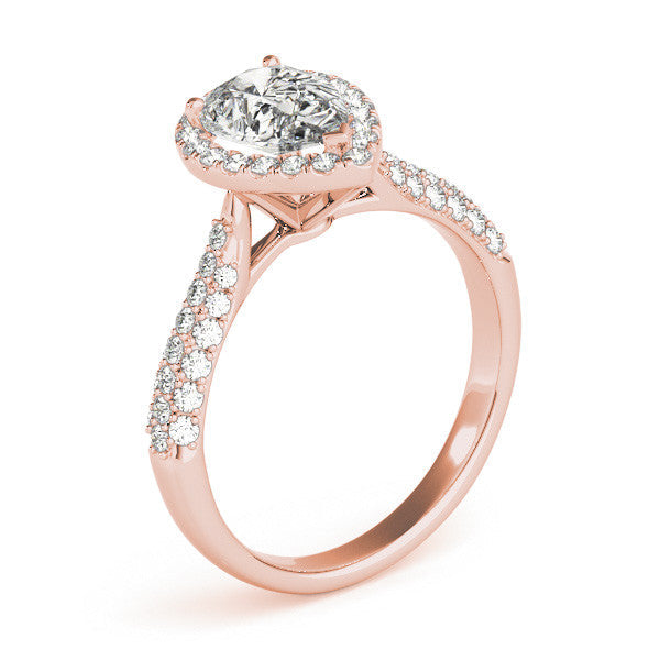 Pear Cut Halo Pavé Engagement Ring