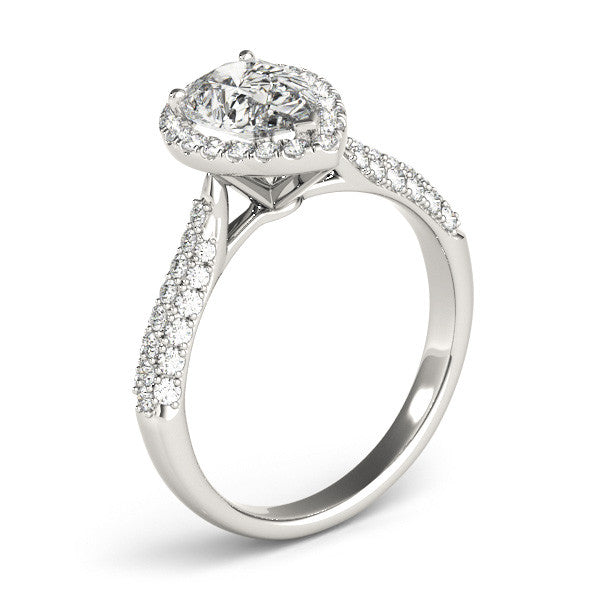 Pear Cut Halo Pavé Engagement Ring