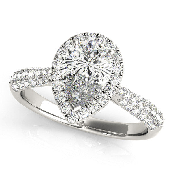 Pear Cut Halo Pavé Engagement Ring