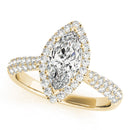 Marquise Cut Halo Pavé Engagement Ring