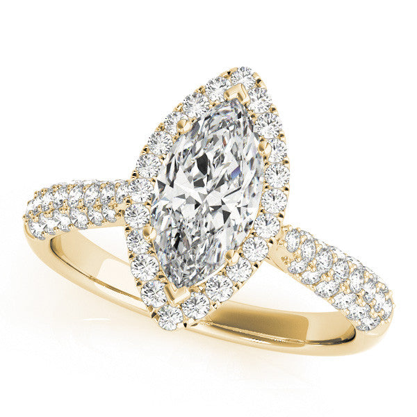 Marquise Cut Halo Pavé Engagement Ring