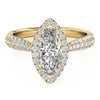 Marquise Cut Halo Pavé Engagement Ring DiamondStatus