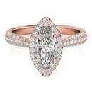 Marquise Cut Halo Pavé Engagement Ring