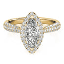 Marquise Cut Halo Pavé Engagement Ring