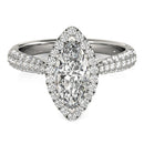 Marquise Cut Halo Pavé Engagement Ring